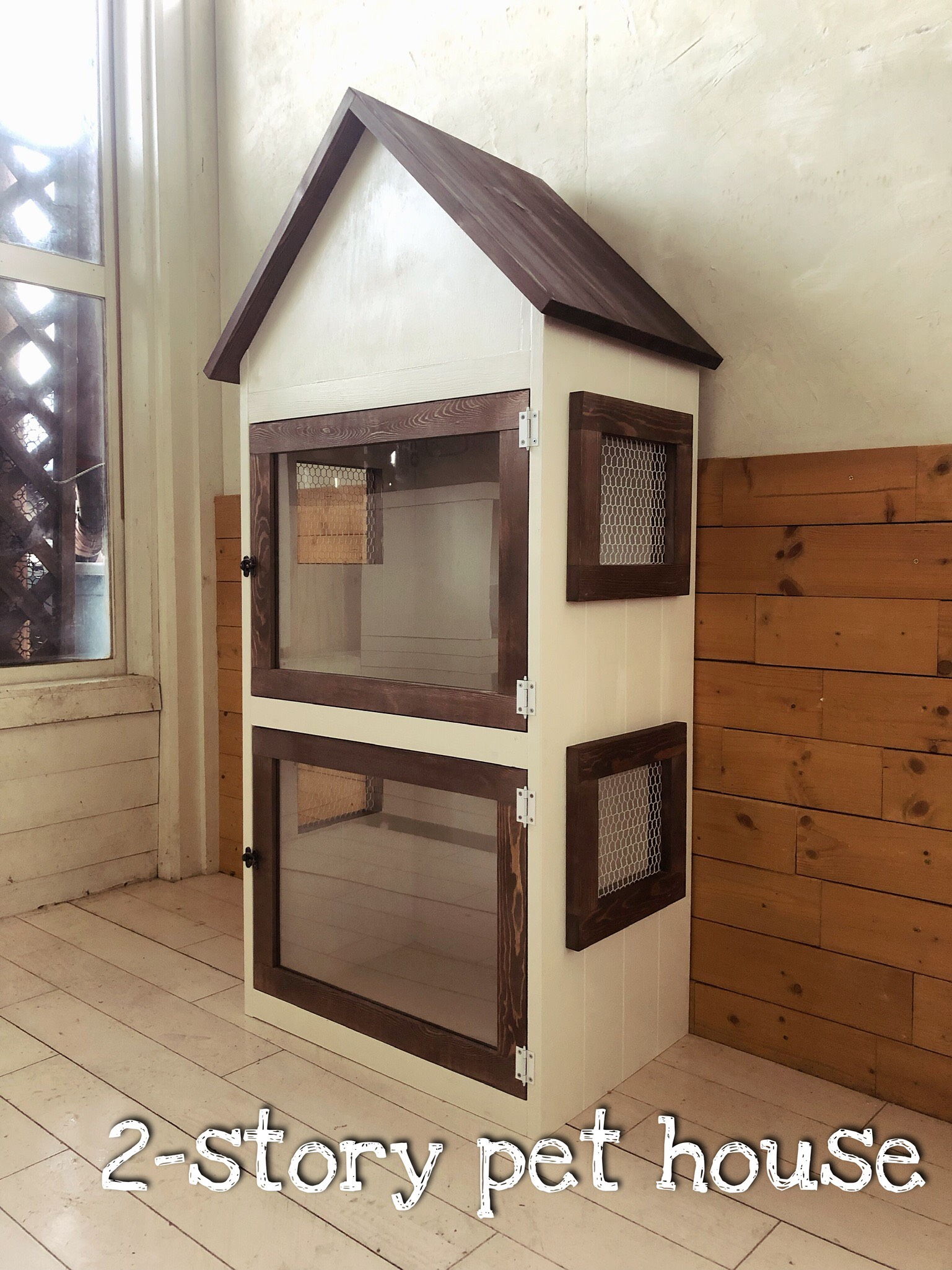 ハンドメイド 爬虫類 ハムスターハウス ゲージ 小動物 新品 木製  