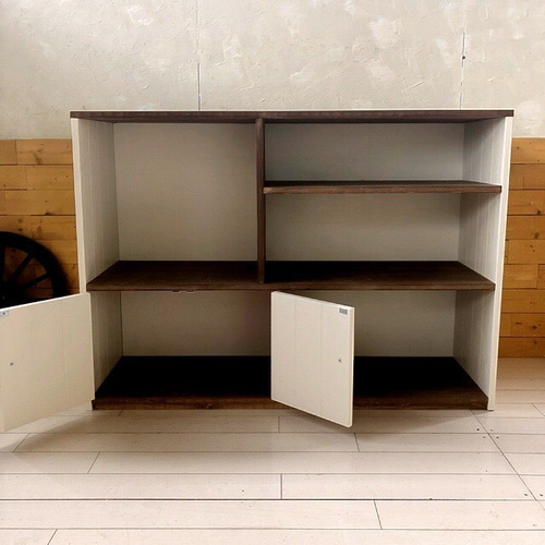 ハンドメイド キッチンカウンター レジカウンター 大収納 ナチュラル 手作り 収納たっぷり！／ キッチンカウンターDIYしてみた♩ 今回は、既製品の