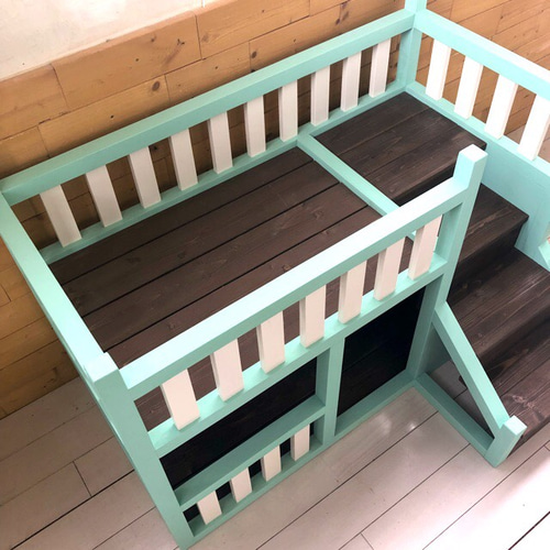 ハンドメイド 猫ちゃん ワンチャン ペット用 2段ベッド♫ 寝る場所