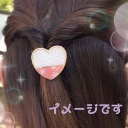 ニット柄にゃんこヘアゴム【ブラウン×白】 3枚目の画像