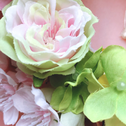 送料無料　桜　菜の花　ローズの春リース 7枚目の画像