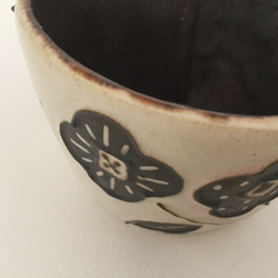 花カップ (白×茶) 3枚目の画像