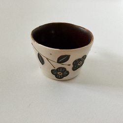 花マグ(白×茶) 2枚目の画像