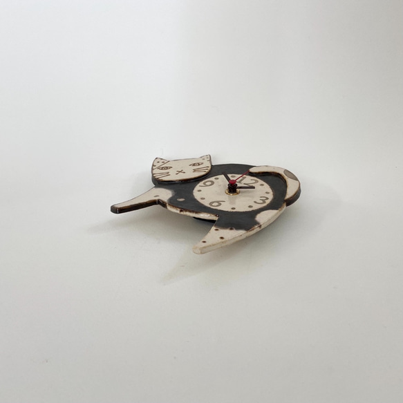 ねこ 掛け時計(陶器) no.1 3枚目の画像