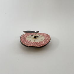 「A 様ご予約」赤いりんごの掛け時計 陶器 3枚目の画像