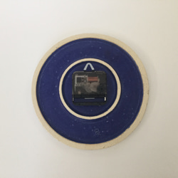 陶シンプル 掛け時計 青 4枚目の画像