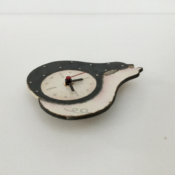 ひょうたんの掛け時計 陶器 3枚目の画像