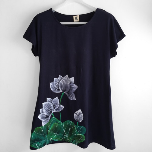 Juicy Couture✨美品　シャツチュニック　花柄　リボン　ネイビー 72030099.jpg