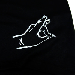 手狐ハンドサインメンズTシャツ　手描きで描いた狐のTシャツ 4枚目の画像
