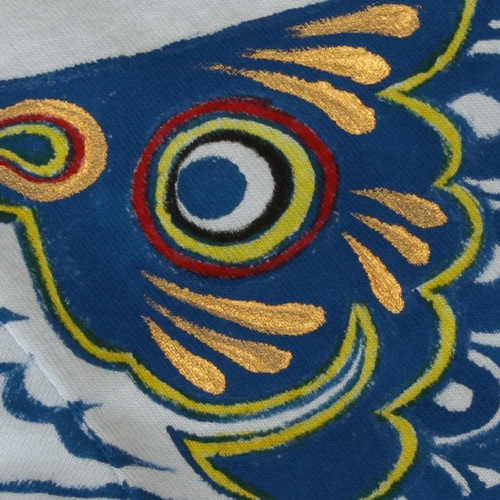 キッズ 鯉のぼり柄Tシャツ 手描きで描いたこいのぼりのTシャツ こども 