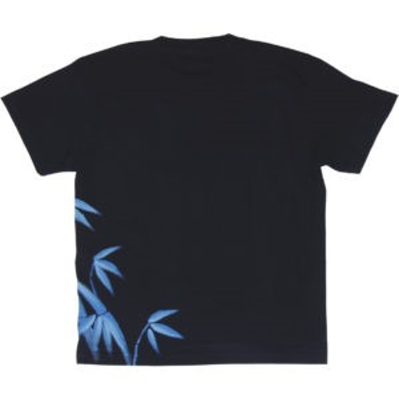 竹柄Tシャツ 手描きで描いた竹の和柄Tシャツ 夏 3枚目の画像