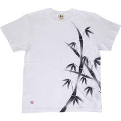 メンズ 竹柄Tシャツ 手描きで描いた竹の和柄Tシャツ 1枚目の画像