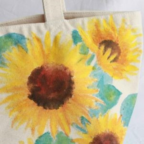 確認中】handmade 本物 トートバッグ ひまわり