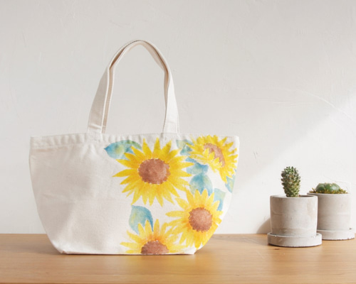 確認中】handmade 本物 トートバッグ ひまわり
