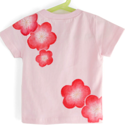 キッズ 梅の花柄Tシャツ 手描きで描いた和風な梅の花Tシャツ 2枚目の画像