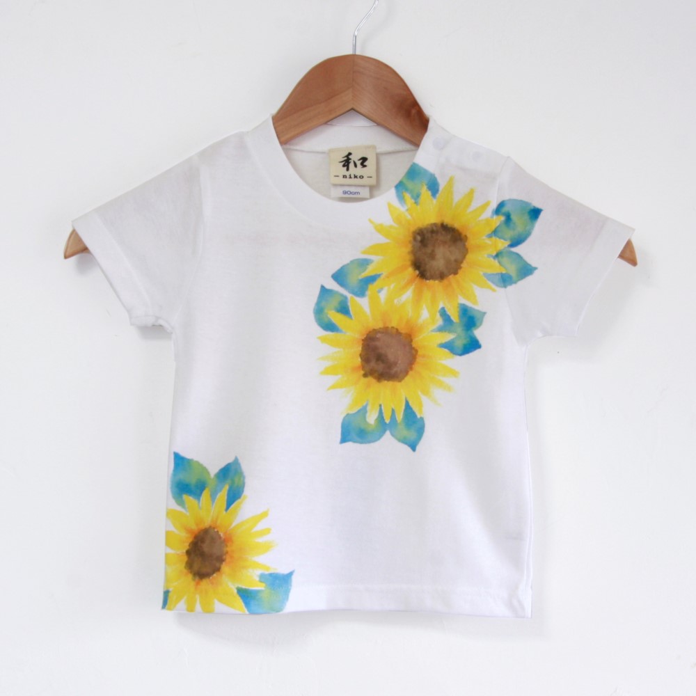 【ちぃ】ONLY CHILD 花図鑑Tシャツ ひまわり 【ちぃ】ONLY CHILD ひまわり 花図鑑Tシャツ