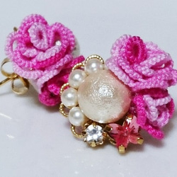 【送料無料】flower&cotton pearlピアス#176 3枚目の画像