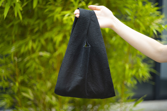 トートバック XSサイズ エコバッグ マルシェバッグ 黒 ブラック