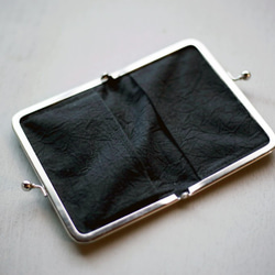 インドブレードがま口カードケース　スパンコール刺繍　花柄　ゴールド　フリンジ　ターコイズ　名刺ケース　カードファイル付き 8枚目の画像