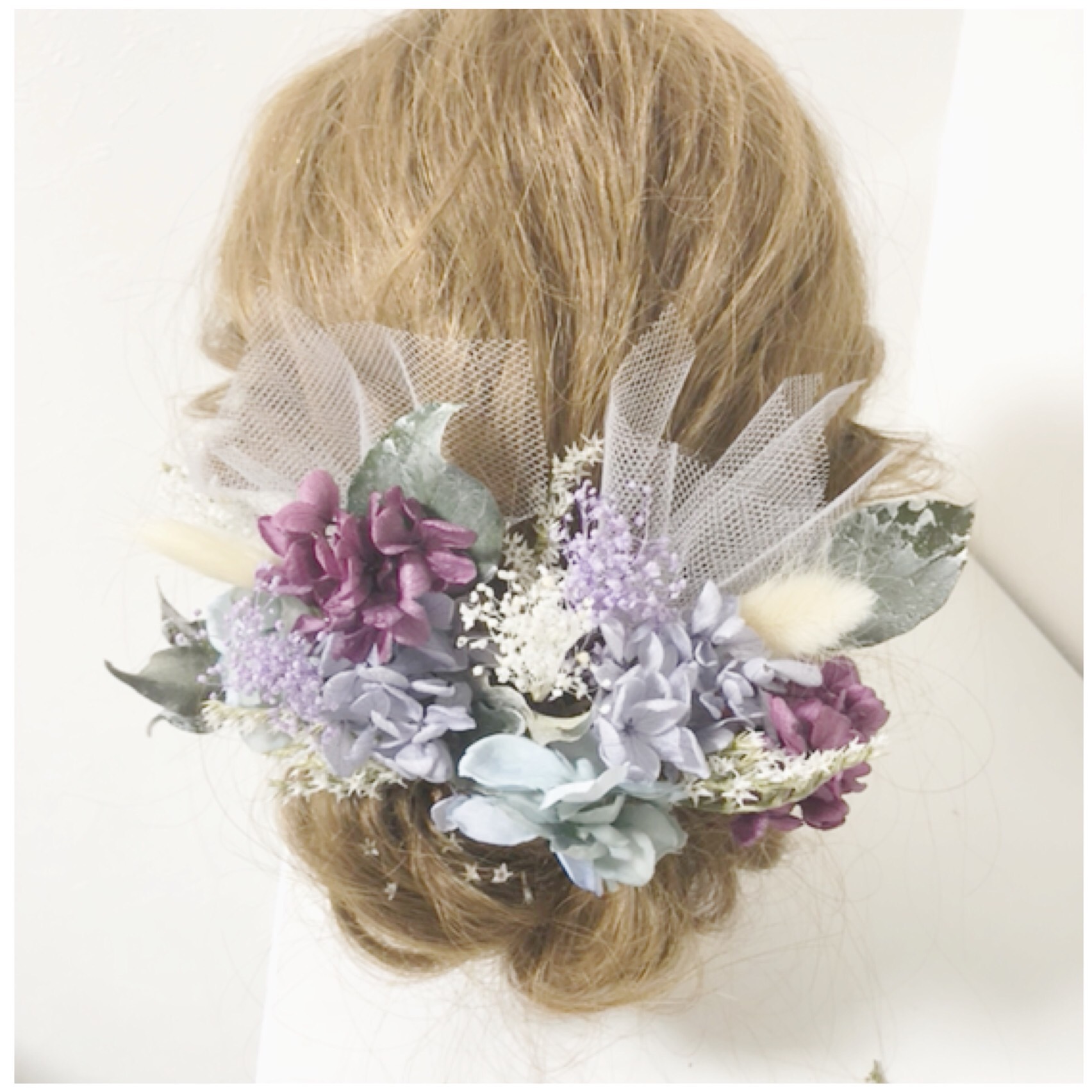 ヘッドドレス  プリザーブドフラワー 髪飾り ウェディング
