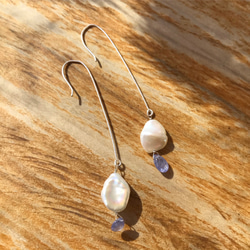 浪花系列 巴洛克珍珠耳環 Wave collection Baroque pearl earrings 第1張的照片