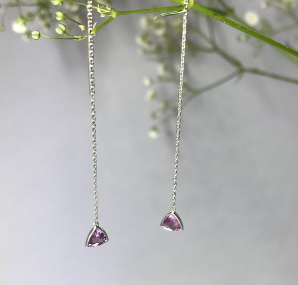 風箏系列 粉紅藍寶石耳環 Kite collection Pink Sapphire earrings 第1張的照片