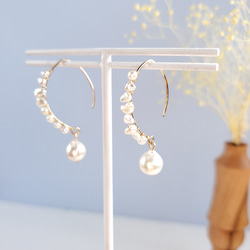 バロック あこや真珠とあこやケシのフックピアス ピアス（フック