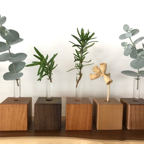 プチギフトに。ちいさな一輪挿し 樹種いろいろ10個セット 一輪挿し