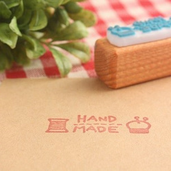 チクチク糸＆針山「HANDMADE」はんこ 4枚目の画像