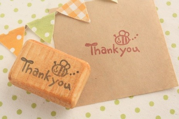 みつばち「Thank you」はんこ 2枚目の画像