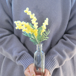 咲き続けるミモザ(シングル)　マジカルウォーター　癒しのフラワーインテリア　アーティフィシャルフラワー 5枚目の画像