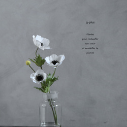 咲き続けるアネモネ(３輪＋蕾)メディシンボトル　マジカルウォーター　癒しのフラワーインテリア　アーティフィシャルフラワー 2枚目の画像