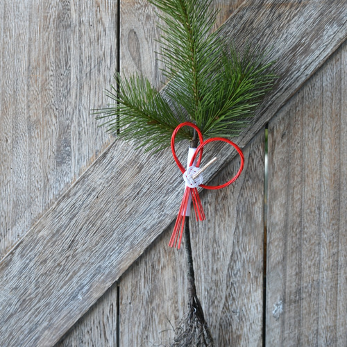 翌日発送】枯れない根引松 水引双葉 お正月飾り アーティフィシャル