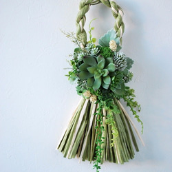 しめ縄　しめ縄飾り　お正月飾り　グリーン　20¥4年 多肉植物のしめ縄 お正月飾り フェイクグリーン しめ縄・しめ飾り g