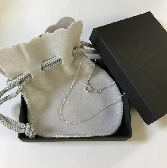 シルバー925製 カットアズキチェーン 2枚目の画像