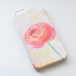 [受注制作] iPhone Android Case 花と水彩画のスマホケース 3枚目の画像