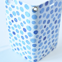 [受注制作] iPhone Android 手帳型スマホケース 水彩水玉模様デザイン 4枚目の画像