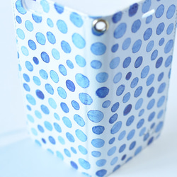 [受注制作]特注仕様 iPhone Android 手帳型スマホケース 水彩水玉模様デザイン 4枚目の画像