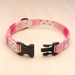 【猫の首輪】水玉レース　ピンク 3枚目の画像