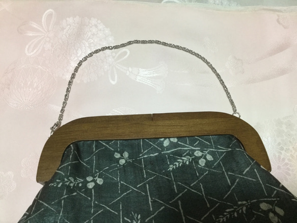 シルクの木製クラッチバッグ 3枚目の画像