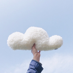 Cloud pillow / Handmade cushion - White Cloud 1枚目の画像