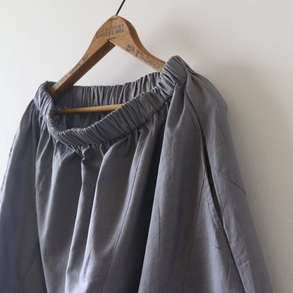 「愉快なパンツ」紗織コットン１００％パッチワーク サルエル グレーH88A（pt160) 7枚目の画像