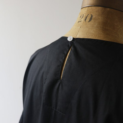 ⁂『一枚布仕立て贅沢ワンピース』コットン１００％ポプリン素材 ゆったりシャツ黒R48(dr004) 7枚目の画像