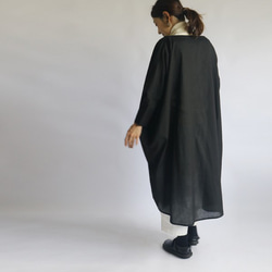 「魅せるプルオーバー 燕尾裾 変形ワイド シャツ」コットン100％ブラウス黒G94B（sh138) 9枚目の画像