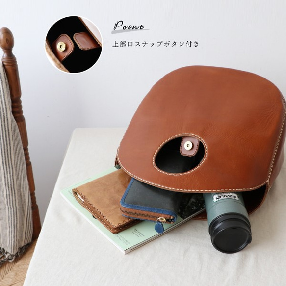 sg_081革オイルレザー手縫い麻糸『自立する。深マチＢＡＧ』  バッグ鞄N30A 4枚目の画像