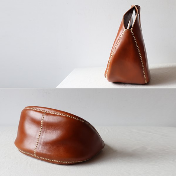 sg_081革オイルレザー手縫い麻糸『自立する。深マチＢＡＧ』  バッグ鞄N30A 6枚目の画像