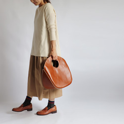 sg_081革オイルレザー手縫い麻糸『自立する。深マチＢＡＧ』  バッグ鞄N30A 7枚目の画像