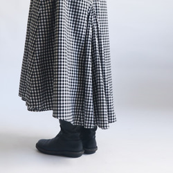 「布重ね 燕尾 スカート」起毛ネル コットン１００％チェック多重２枚重ねロング丈燕尾スカートK75（sk013) 7枚目の画像