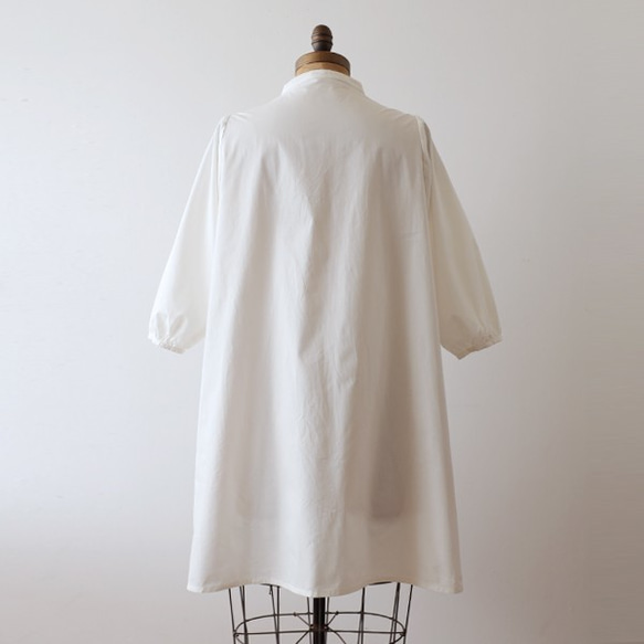 『 贅沢フリル 前開き ロング シャツ ワンピース 』コットン１００％ ブラウス 春羽織 ホワイト A65（dr001) 10枚目の画像