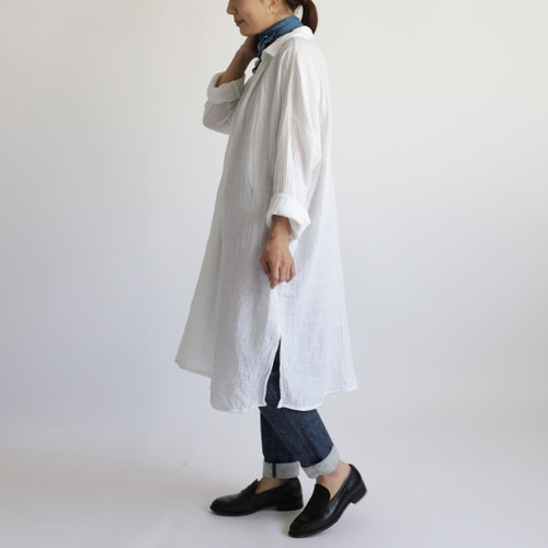 ふっくらダブルWガーゼ織コットン100％『ゆったりロング